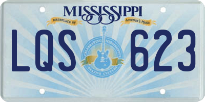 MS license plate LQS623