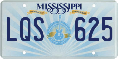 MS license plate LQS625