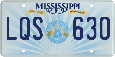 MS license plate LQS630