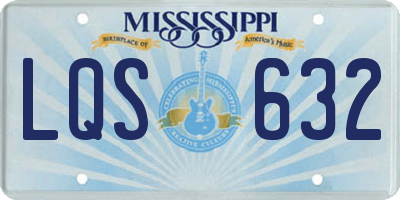 MS license plate LQS632