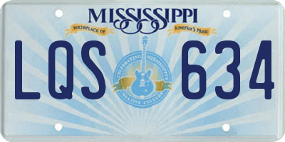 MS license plate LQS634