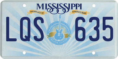 MS license plate LQS635