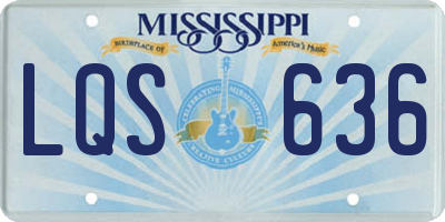 MS license plate LQS636