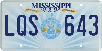 MS license plate LQS643