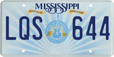 MS license plate LQS644