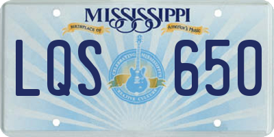 MS license plate LQS650