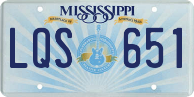 MS license plate LQS651