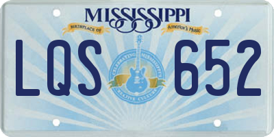 MS license plate LQS652