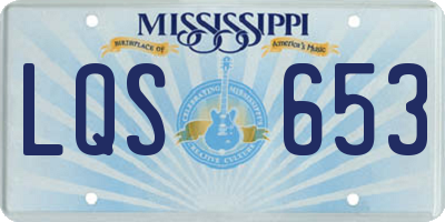 MS license plate LQS653