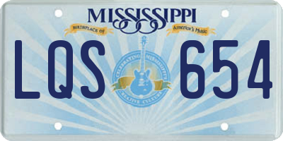 MS license plate LQS654