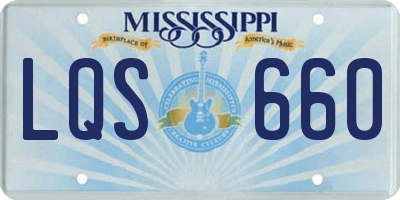 MS license plate LQS660