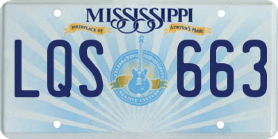 MS license plate LQS663
