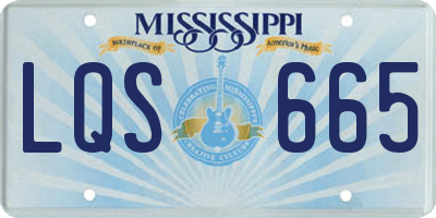 MS license plate LQS665