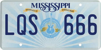 MS license plate LQS666