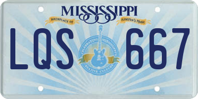 MS license plate LQS667