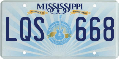 MS license plate LQS668