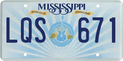 MS license plate LQS671