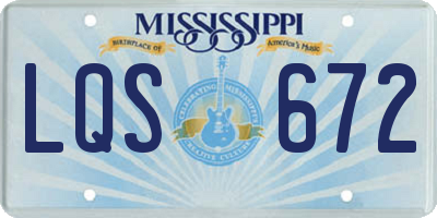 MS license plate LQS672