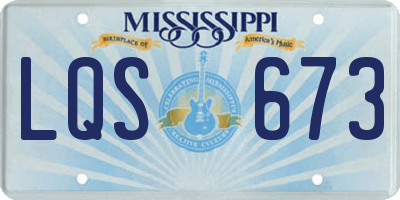 MS license plate LQS673