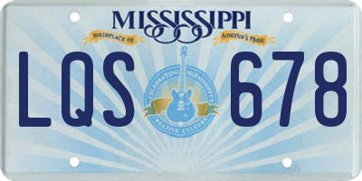 MS license plate LQS678