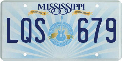 MS license plate LQS679