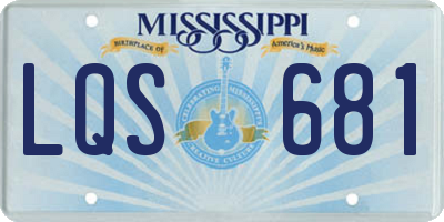 MS license plate LQS681