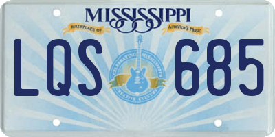 MS license plate LQS685
