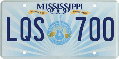 MS license plate LQS700