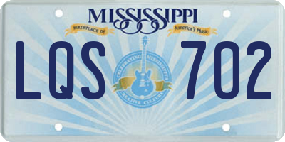 MS license plate LQS702