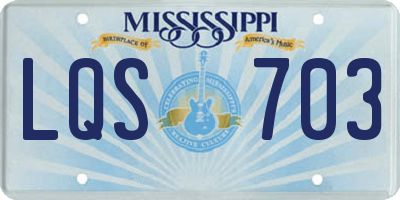 MS license plate LQS703
