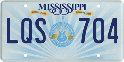 MS license plate LQS704