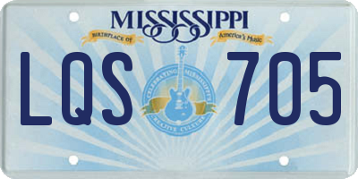 MS license plate LQS705