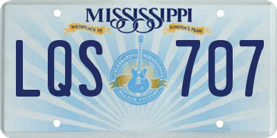 MS license plate LQS707