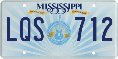 MS license plate LQS712