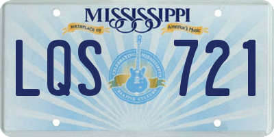 MS license plate LQS721