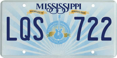 MS license plate LQS722