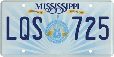 MS license plate LQS725