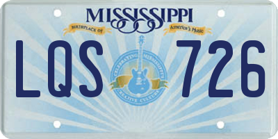 MS license plate LQS726