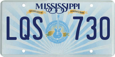 MS license plate LQS730