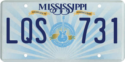 MS license plate LQS731
