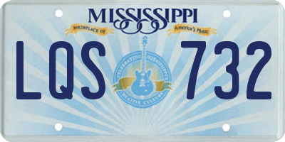 MS license plate LQS732