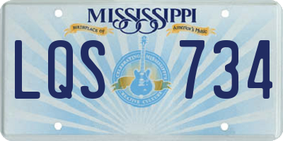 MS license plate LQS734