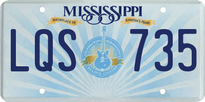 MS license plate LQS735