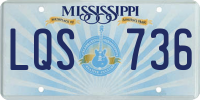 MS license plate LQS736