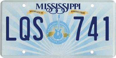 MS license plate LQS741