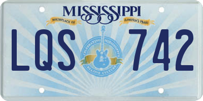 MS license plate LQS742