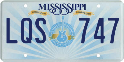 MS license plate LQS747