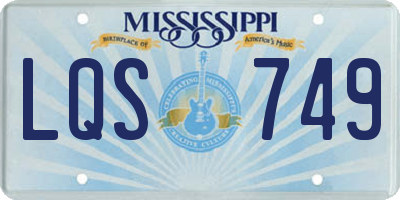 MS license plate LQS749