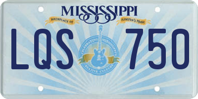 MS license plate LQS750