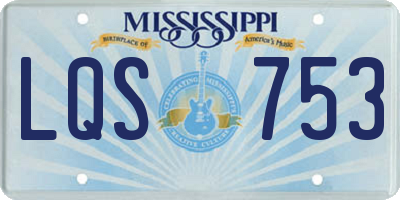MS license plate LQS753